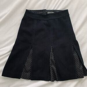 Ann Taylor size 2 Black and Polka Dot Pleated Skirt
